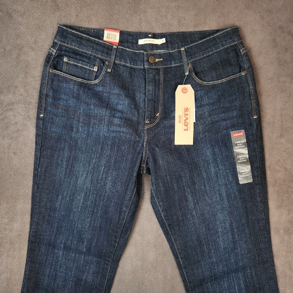 Levis 515 Jeans Womens 14 Dark Wash High Rise Bootcut Stretch Denim 35x32 New - Picture 2 of 13